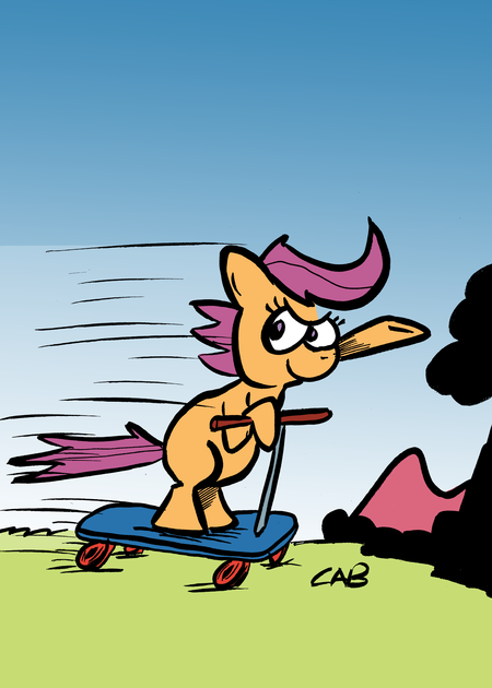 Scootaloo Scooting by Bakertoons